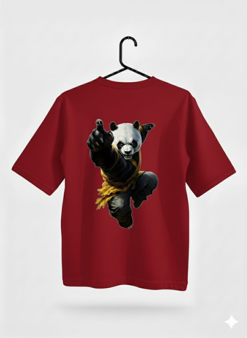 Oversized Panda red  T-Shirt